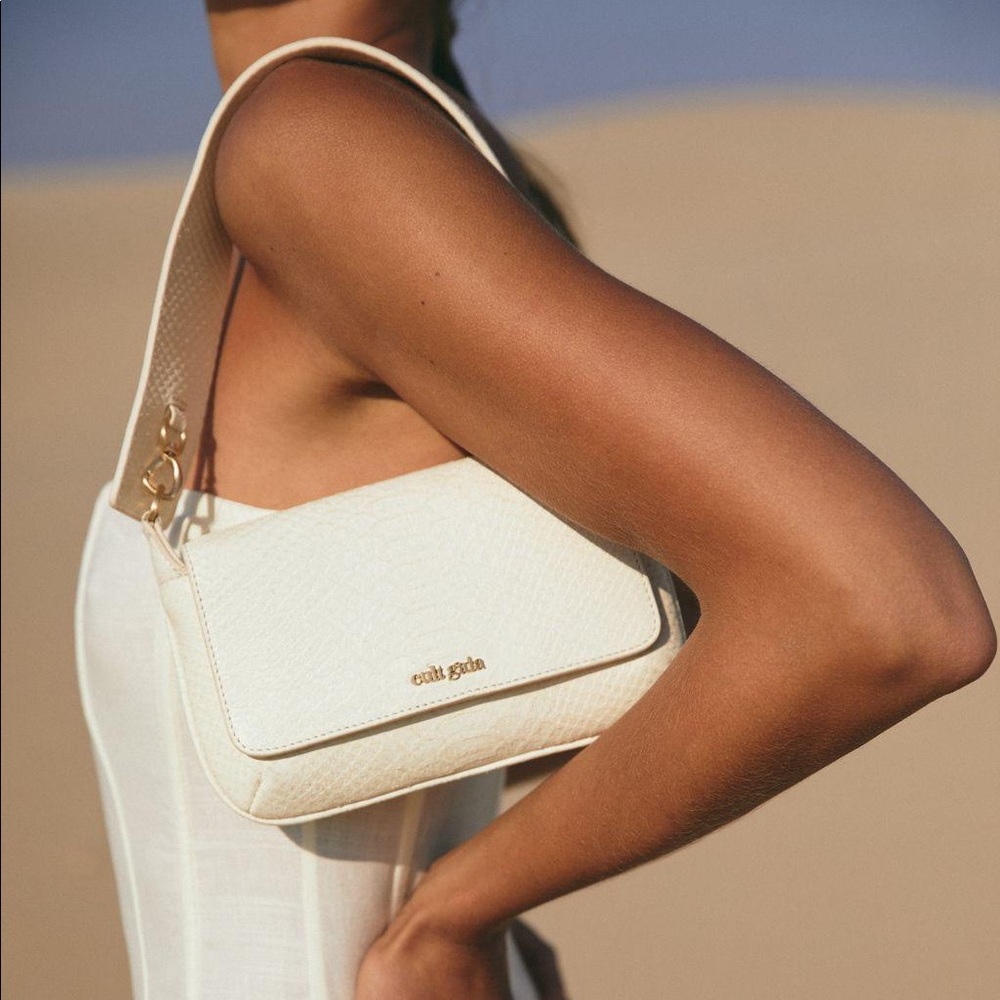 NEW Cult Gaia Damara bag snake embossed leather